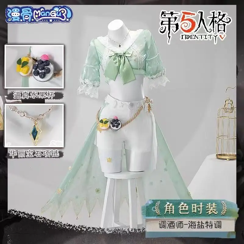 

Аниме вечерние форма Хэллоуин играть ролевая одежда игра Identity V Деми Бурбон бармен морская соль специальный косплей костюм Cos парики