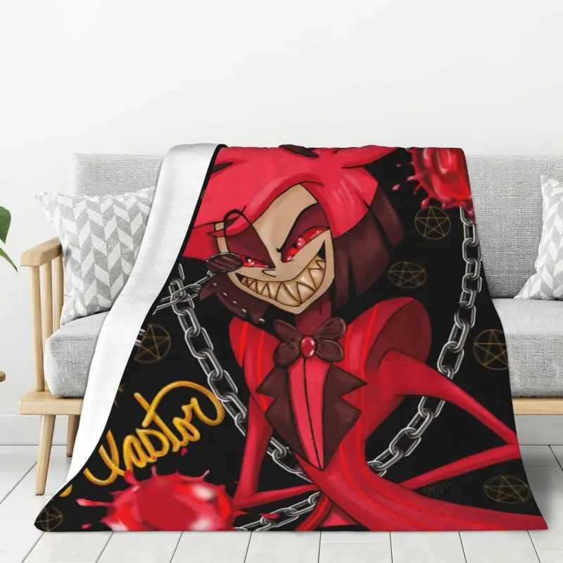 

Custom Ultra-Soft Fleece Helluva Boss Humorous Cartoon Movie Throw Blanket Warm Flannel Blankets for Bed Travel Sofa Quilt