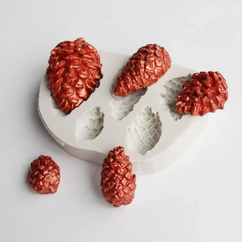 3D Christmas Pine Cones Silicone Mold Kitchen Resin Baking Tool Dessert Chocolate Lace Decoration DIY Cake Pastry Candy Mould