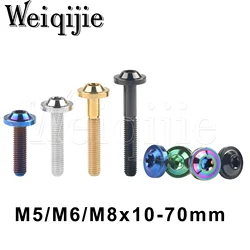 Weiqijie Titanium Bolt M5/M6/M8x10 12 15 20 25 30 35 40 50 60 70mm Torx Head Screw for Bicycle & Motorcycle Assembly Fasteners