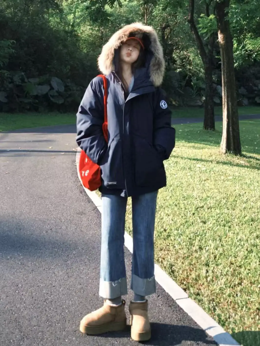 

Parkas Kawaii Womens Winter Contrast Hip-Hop Practical Outdoor Splice Softshell Simple Drawcord Wrinkle-Resistant Curved Popular