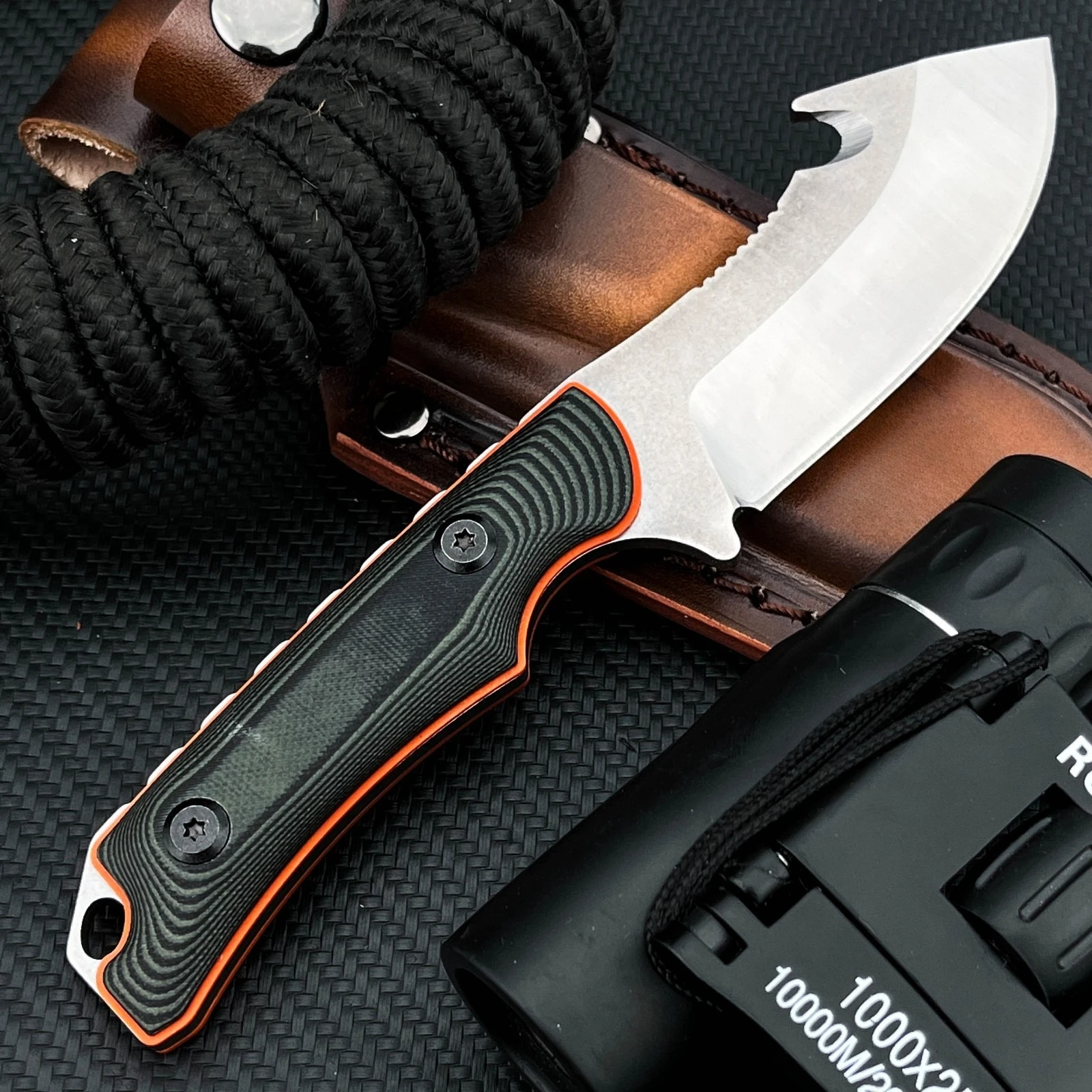 

Самый продаваемый нож для бушкрафта 15018 с фиксированным клинком, ножнами, клинком из стали 8Cr13Mov, рукоятью из G10, для кемпинга и выживания на природе