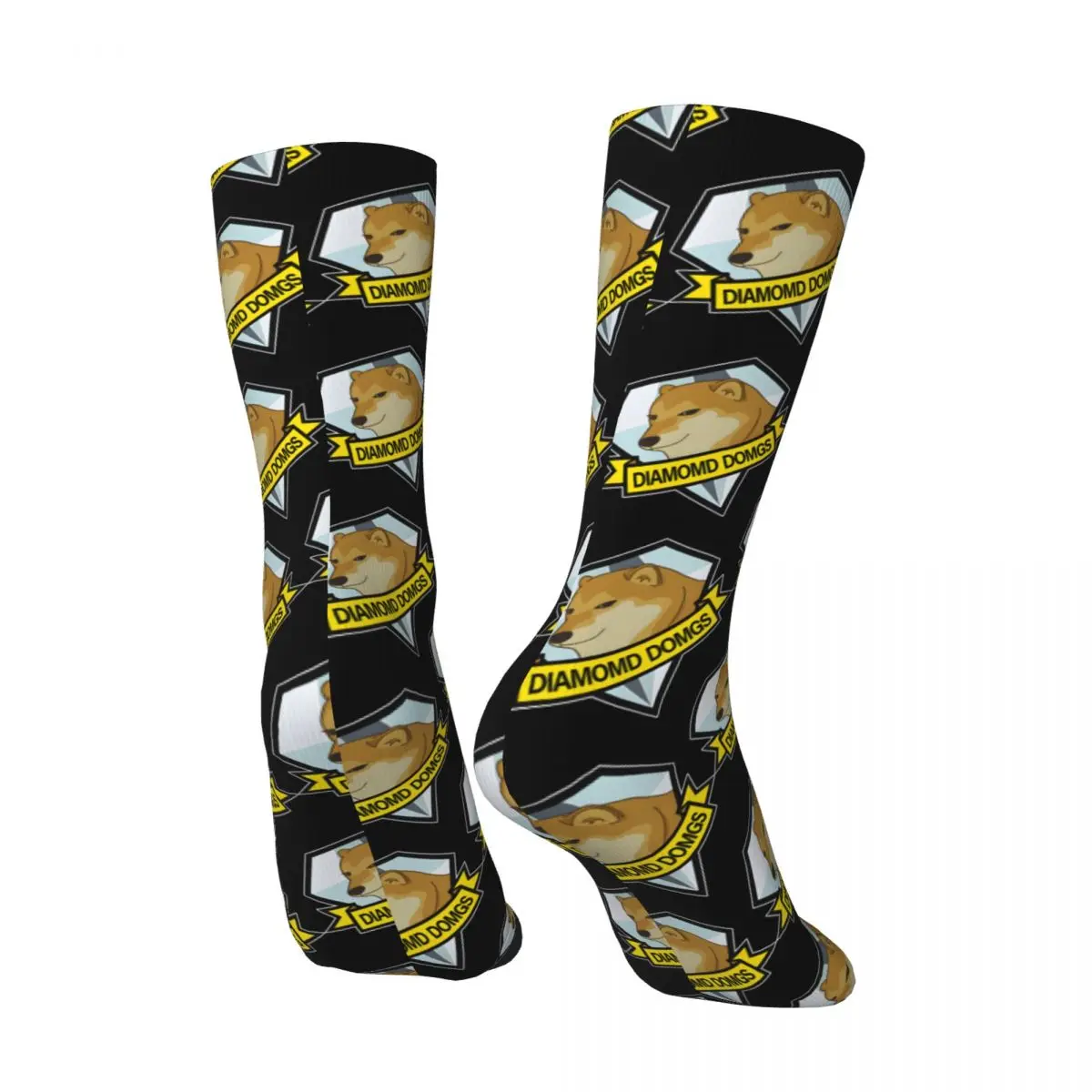 Crazy compression Amazing Sock for Men Harajuku Diamond Dogs Quality Pattern Crew Sock Novelty