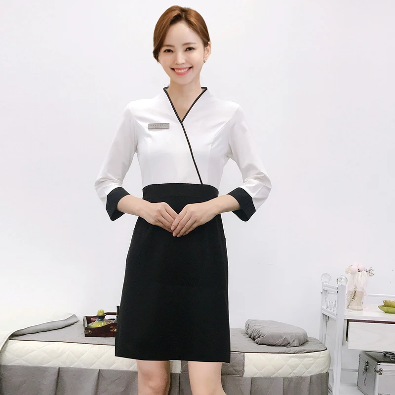 

Profional Women's Autumn Winter Faion Slimming Dr Beau Salon Work orm OL Jewelry Store Ss Office orm