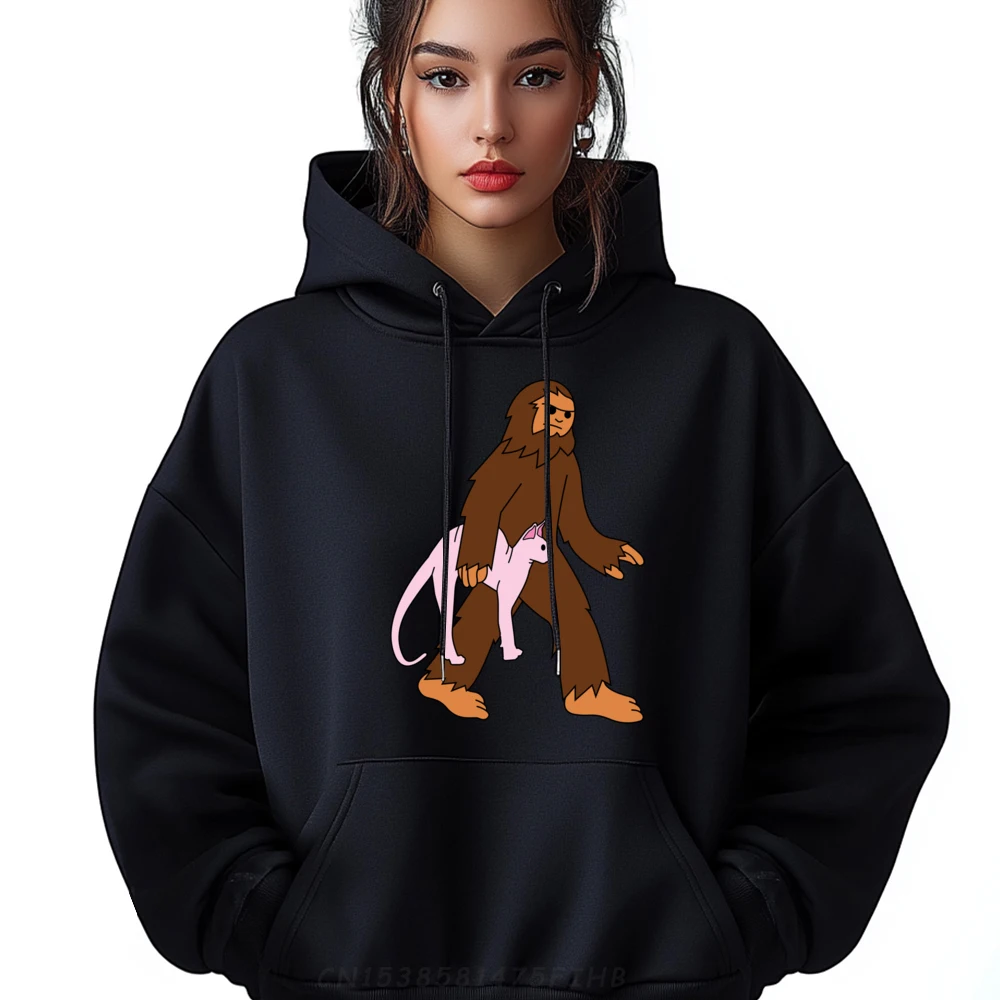 Sphynx And Bigfoot Hoodie Men Pullover Hoodies High Quality Durable And Wear-Resistant Funny Gifts Chinese Style