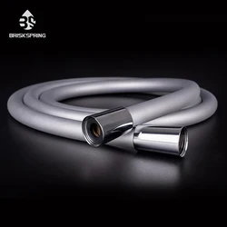 BriskSpring Super Flexible Silicone Shower Hose Kink-Free RV Shower Hose Replacement For Pet For Bidet 60 Inches Silver