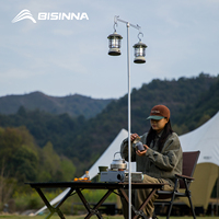 BISINNA Camping Lantern Stand Detachable Aluminum Alloy Light Hanger Portable Lightweight Lamp Holder Outdoor Hiking Supplies