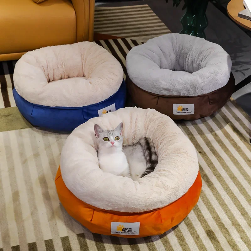 Velvet Plush Cat Bed Cat Basket Nesting House Sleeping Bag Kennel Winter Warm Beds Cushion for small dogs legowisko dla kota