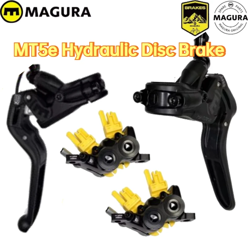 MAGURA MT5e Hydraulic Disc Brake, 4-Piston E-Bike Brake with Power Cut Off Switch, Mountain Bicycle Hydraulic Brake Set