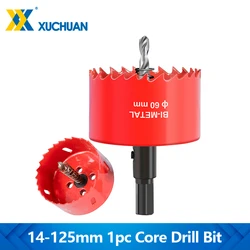 XUCHUAN 1 peça 14-125mm M42 Bi-metal Hole Saw Broca de núcleo para metal ferro inoxidável carpintaria buraco cortador de perfuração