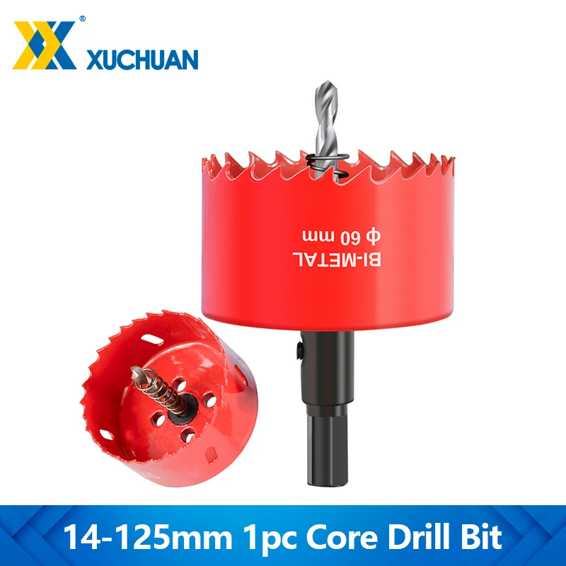 XUCHUAN 1pc 14-125mm M42 Bi-metal Hole Saw Drill Core Drill Bit for Metal Iron Stainless Woodworking Hole Drilling Cutter