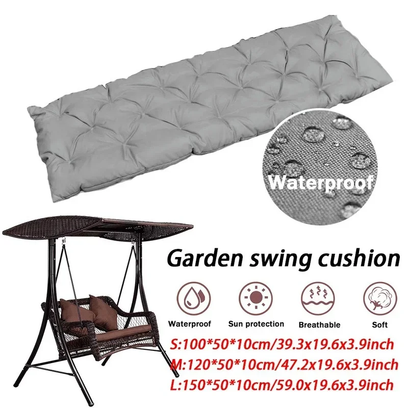 Thick Garden Bench Seat Cushion Backrest Waterproof Outdoor Terrace Replacement Seat Pad Tatami Long Cushion