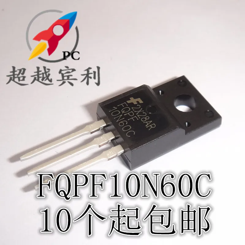 

30pcs original new FQPF10N60C TO-220F Plastic encapsulated 10A 600V LCD power MOS transistor