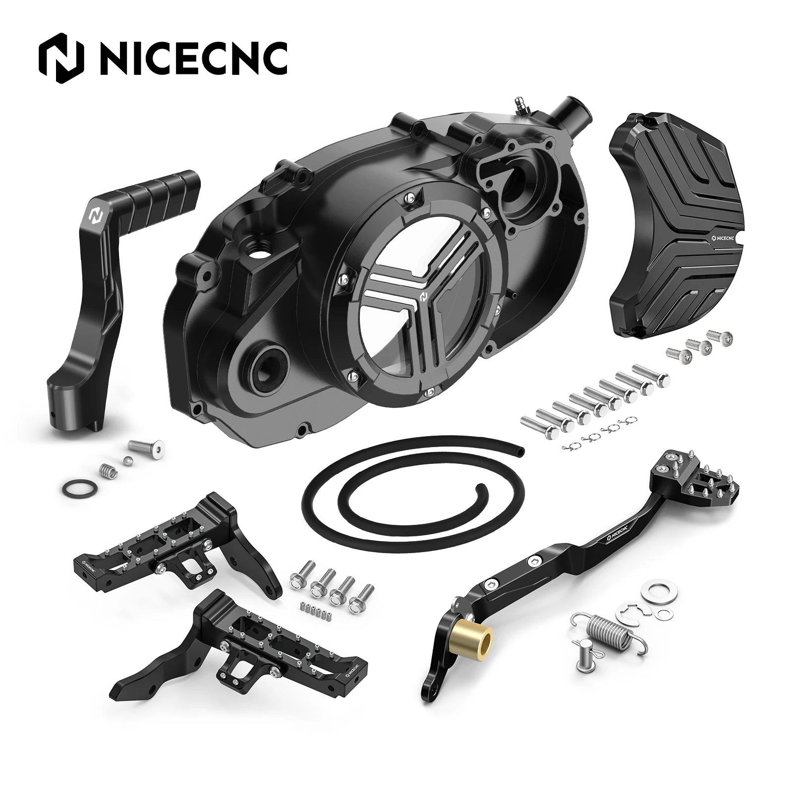 NICECNC For Yamaha Banshee 350 YFZ350 1987-2006 Engine Guard Protection Kit ATV Aluminum Clear Clutch Cover Foot Peg Brake Lever