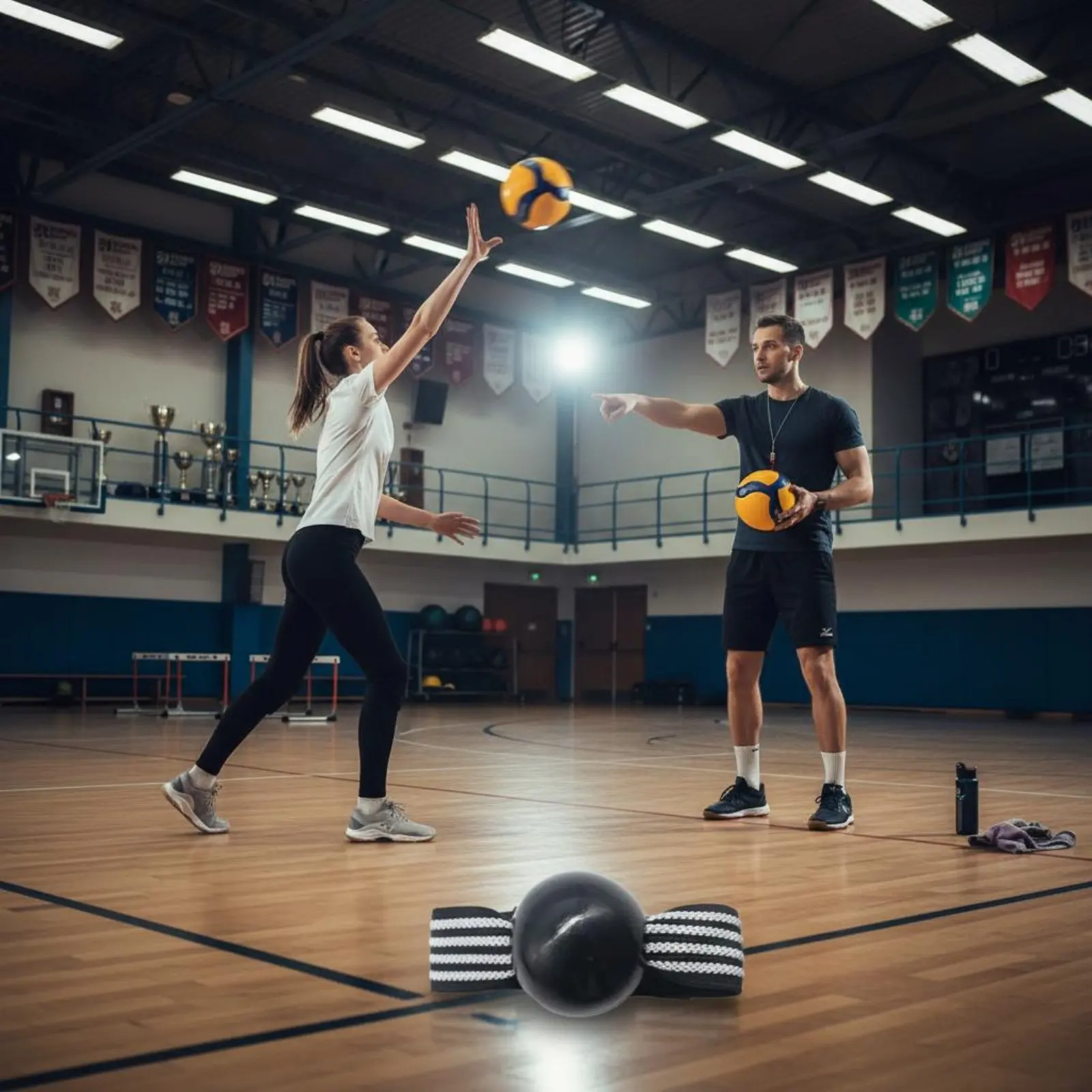 

2 Pieces Netball Smash Instructor Portable Serving Practice Equipment Setting Form Aid Long-Lasting Sphere Control Instructor
