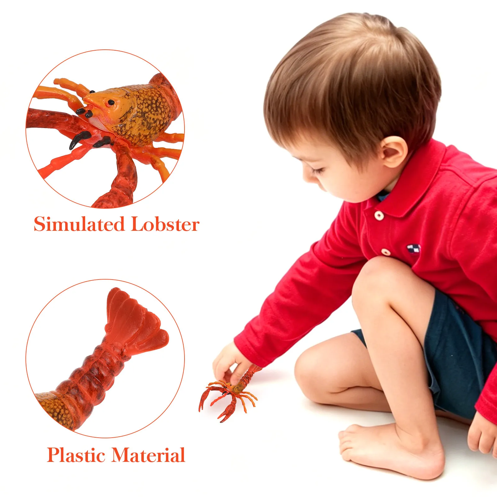 Simulation Lobster Small Realistic Lobster Craft Decoration for Kids Study Room Table Shelf Educational Plaything
