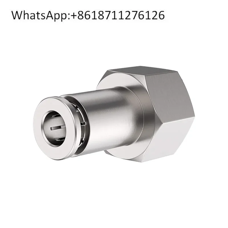 All copper pneumatic trachea copper plated nickel quick plug connector internal thread through PCF4/6/8/10 - 01/02-03