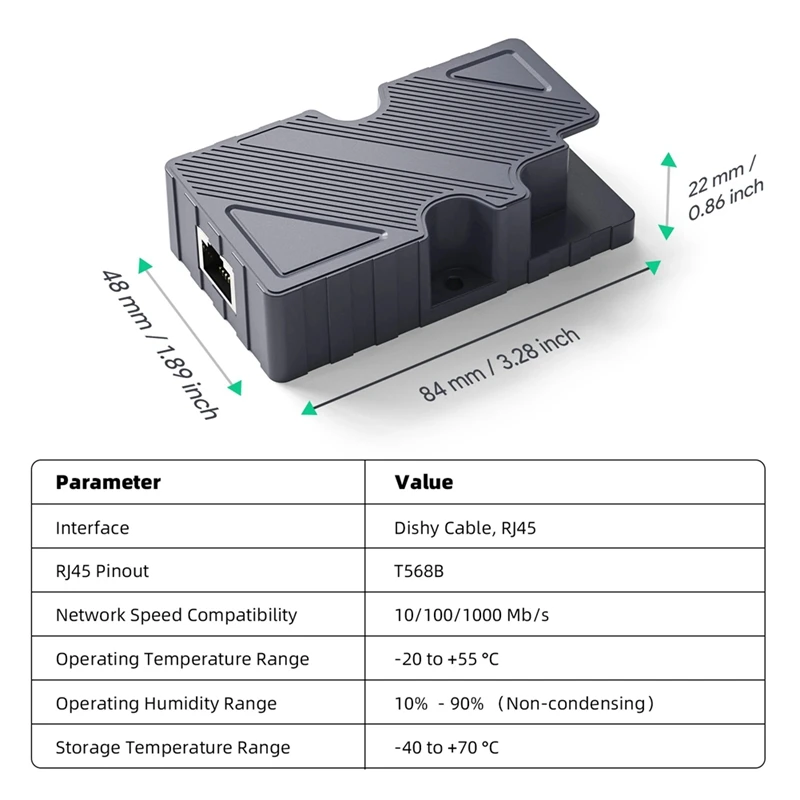 For Starlink Dishy Cable Adapter To RJ45 Connection For Starlink Ethernet Adapter Poe Injector For Starlink