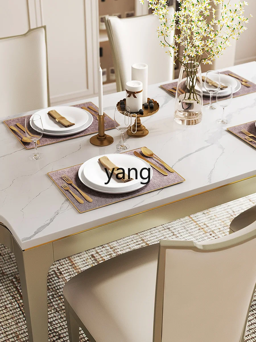 CX light luxury marble dining table rectangular solid wood dining table and chair combination