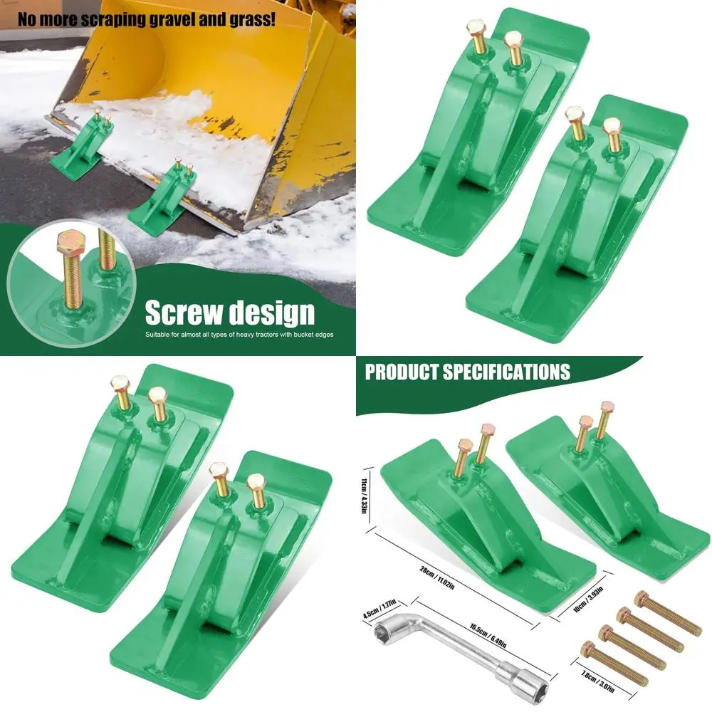 

Upgraded Tractor Bucket Guard, Pair of Snow Edge, Skid Steer Skid Plate, Grade 8.8 Nuts and Bolts, Heavy-Duty Steel for Gravel S