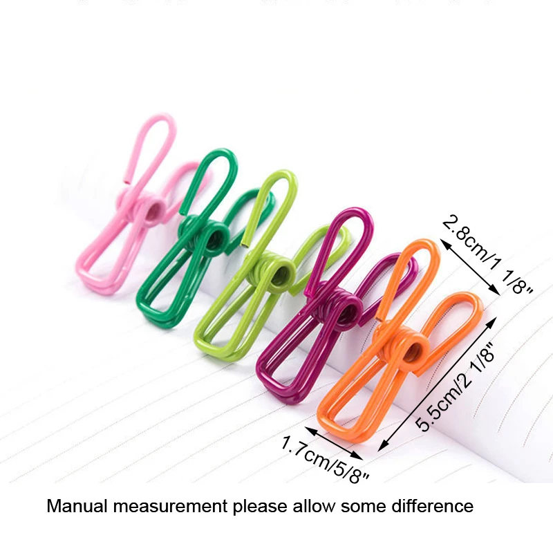 Multifunction Metal Clips PVC Coated Other Household Sundries Good Persistence Colourful Food Bag Paper Clip Clothes Pins