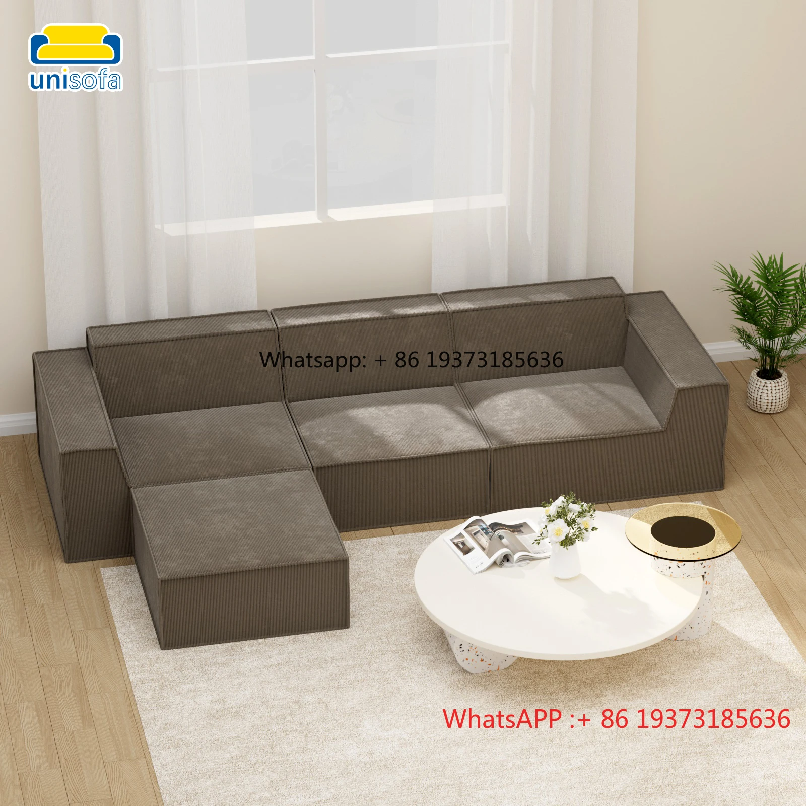 Beezin Outdoor Furnitures L Shape Sectional Modern Sofa Set Luxury Modular Sponge Vacuum Compressed Sofa Couch