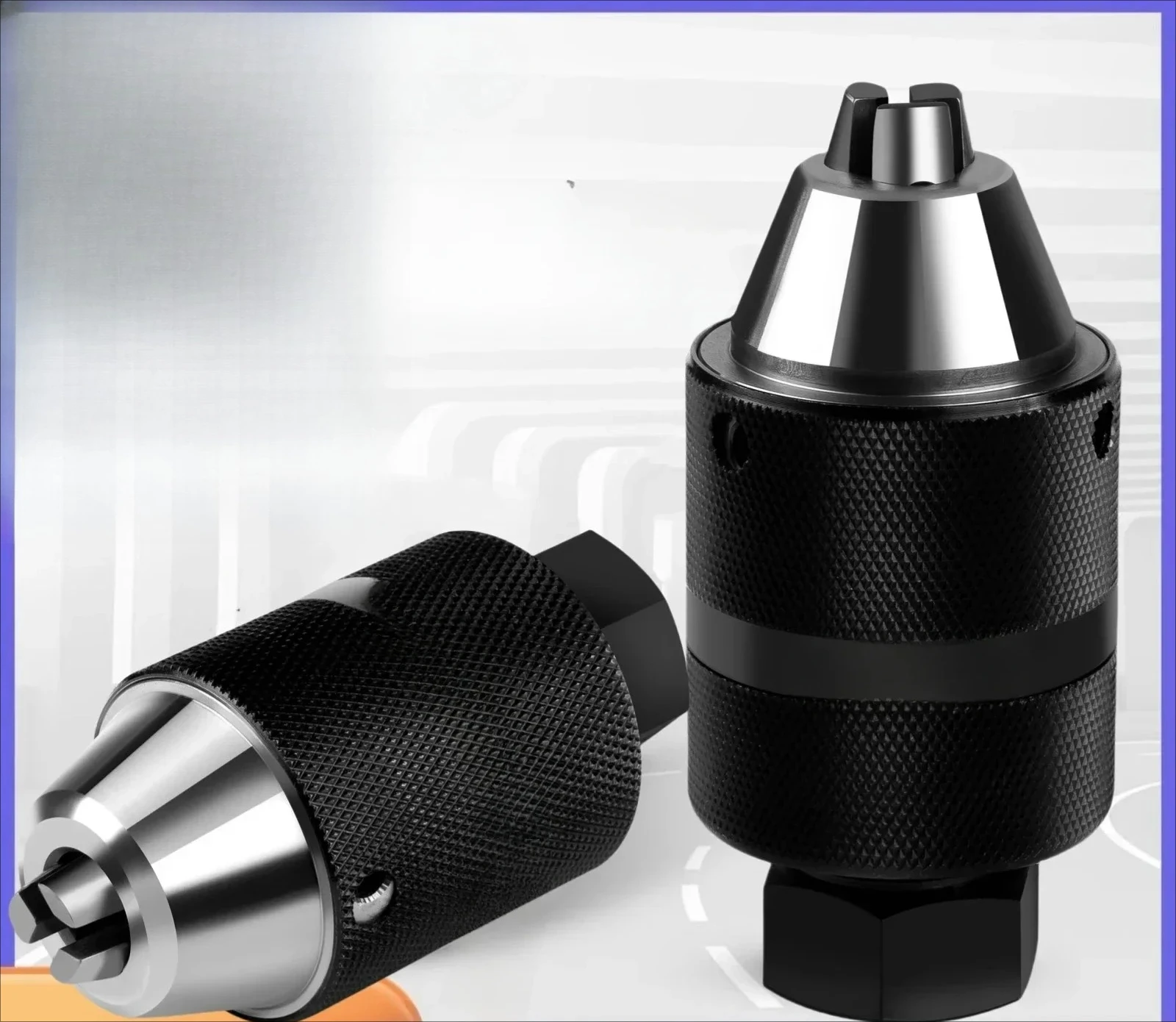 Drilling and tapping integrated self-tightening drill chuck straight shank