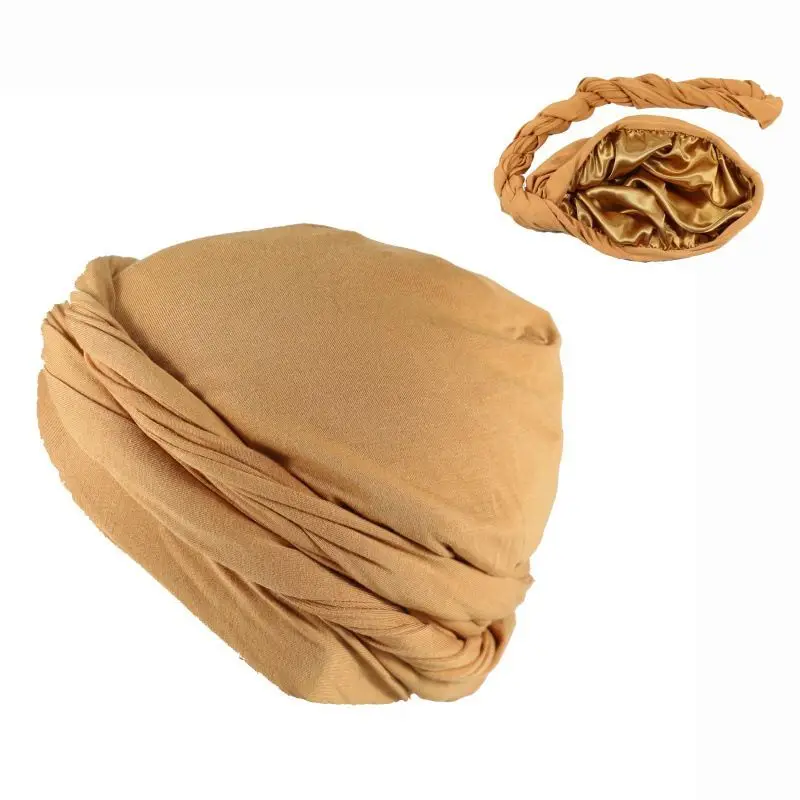 Head Scarf for Men Head Wrap Solid Cotton Bonnet Caps National elastic headband cap Casual