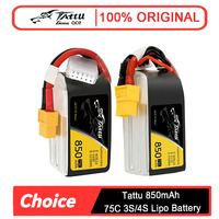 Gens Ace Tattu 3S/4S Lipo Battery - 850mAh 75C 11.1V/14.8V w/ XT60 Plug for RC FPV Racing Drones (150/180mm)