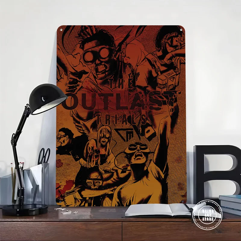 The Outlast Trials Game Art Personalized 3D Textured Metal Poster Wall Art Tinplate Sign for Wand Deko Bedroom Decoration Room