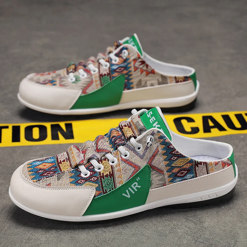 

Летние мужские полутапочки, дышащая мужская повседневная обувь, легкие мужские лоферы без шнуровки, модные прогулочные кроссовки, парусиновая обувь для ленивых