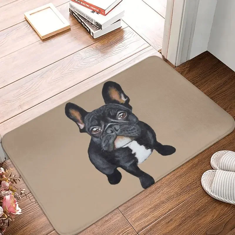 Custom French Bulldog Doormat Mat Anti-Slip Frenchie Dog Lover Bath Kitchen Garage Rug Carpet 40*60cm