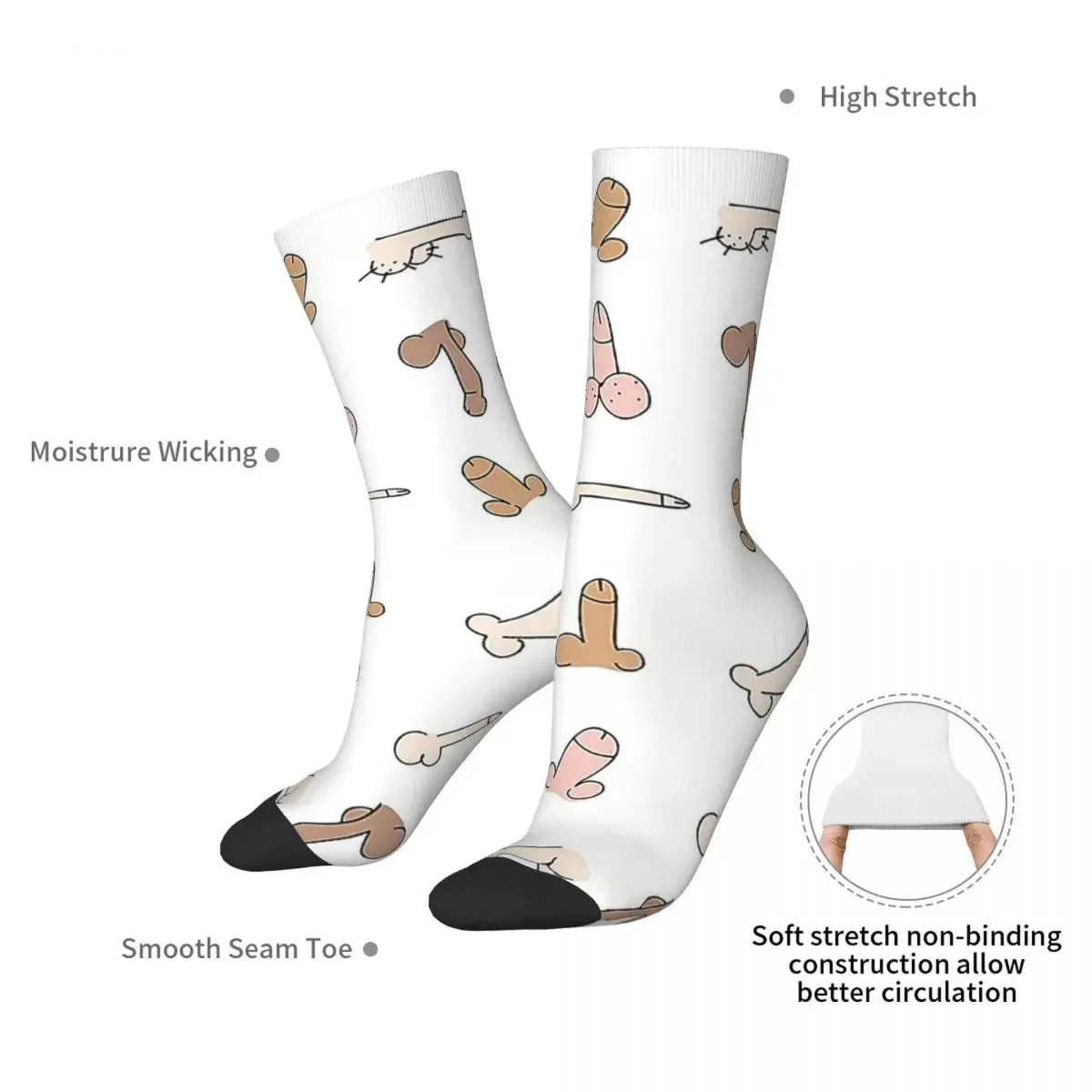 Penis Art Socks Harajuku High Quality Stockings All Season Long Socks Accessories for Unisex Gifts