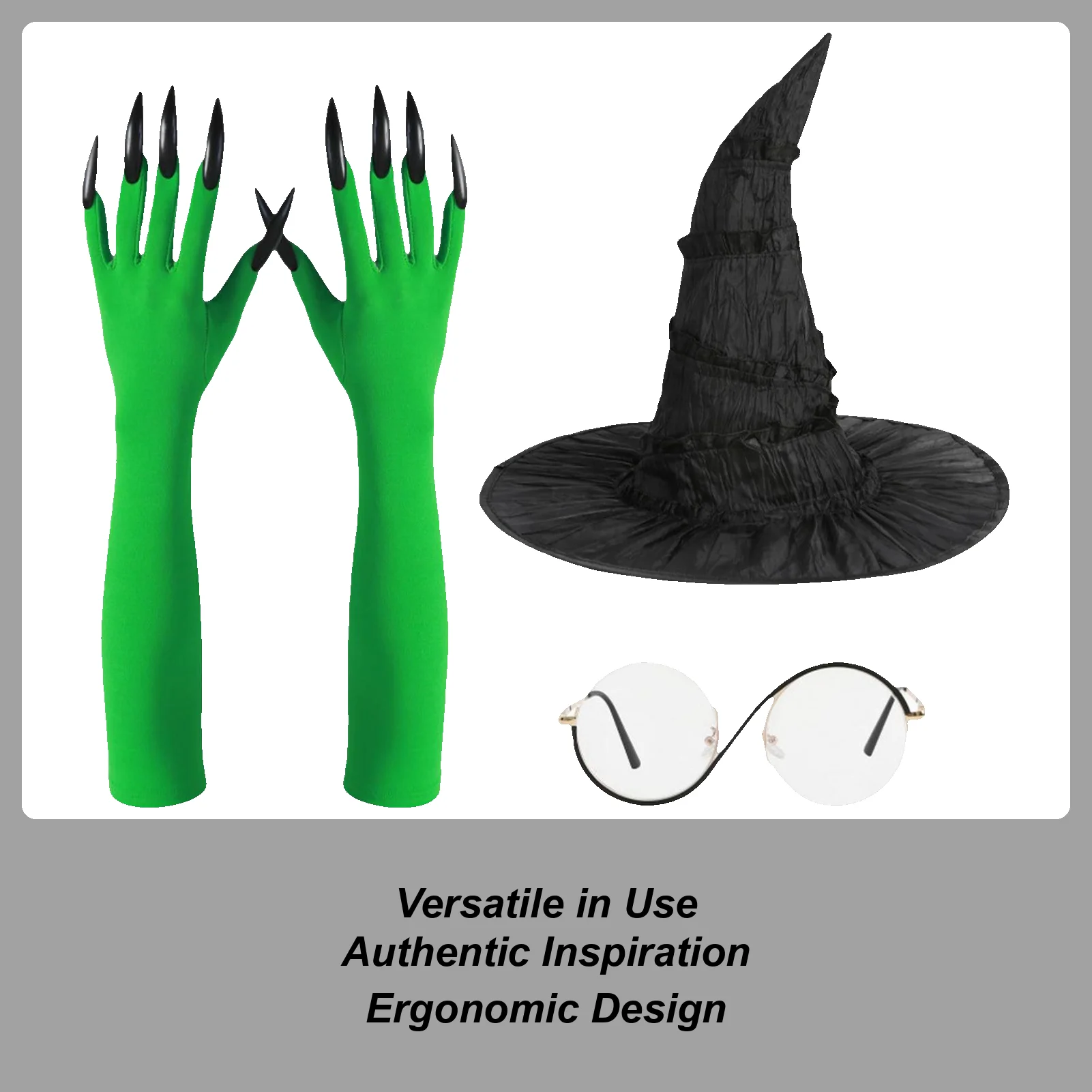 

Witch Costume Witch Costume Glasses Set Halloween Decor Outfit Role Play Props for Cosplay Girls Festival Masquerade Gathering