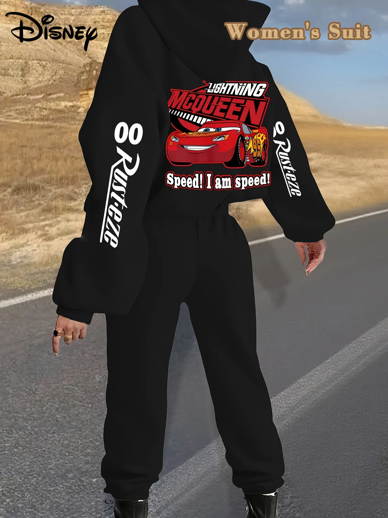 Nuova collezione Disney Cars Set con cappuccio autunno/inverno dolce e fresco Taglie forti Donna adulta Uomo Moda sportiva da strada