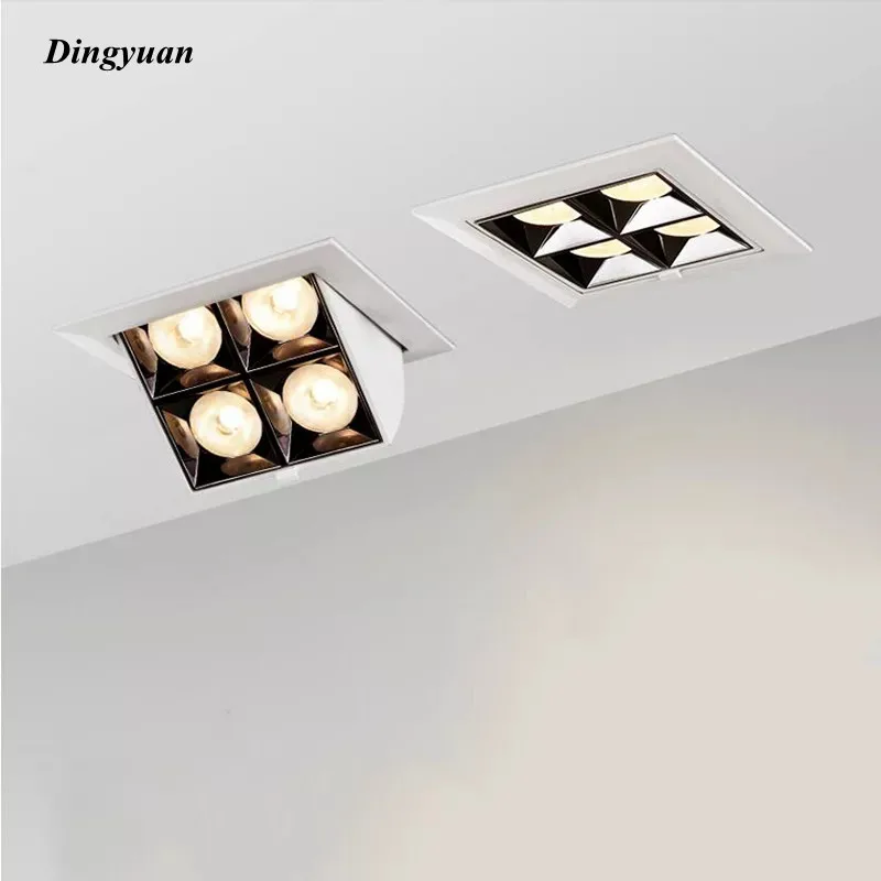 

Square Dimmable Folding Recessed LED Downlights 12W 16W 20W COB Ceiling Spot Lights AC110~240V Background Lamps Indoor Lighting