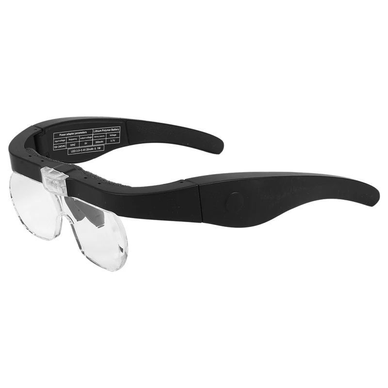 Wearing Glasses Magnifier USB Rechargeable With LED Light For Reading Jewelers Watchmaker Repair Magnifing