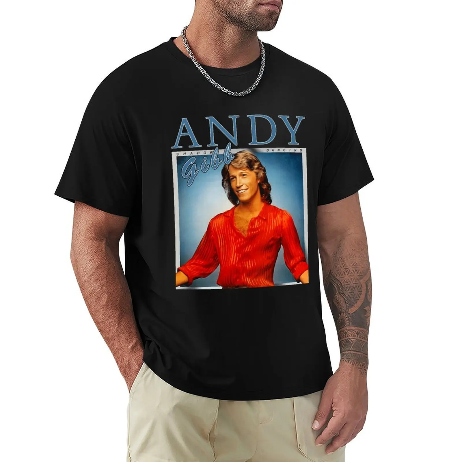 

Andy gibb retro T-Shirt No Iron Casual Short Sleeve Top