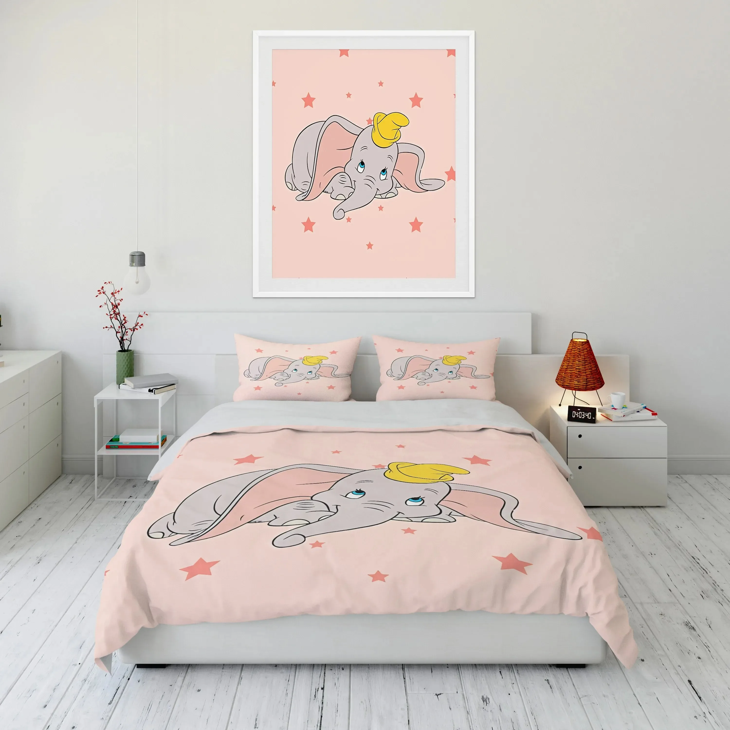 Christmas Lovely Soft Adult Kids Dumbo Bedding Set 3D Printing Elephant Duvet Cover Pillowcase Girls Bedroom Double Bed Set