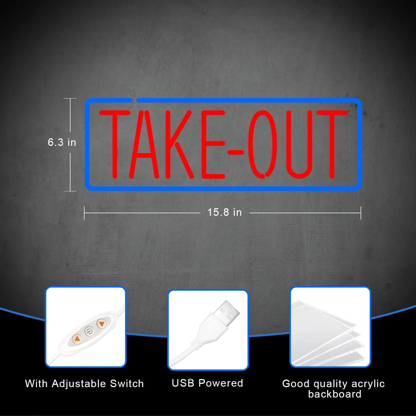 لافتة نيون Led - لافتة نيون Led لمتجر الأعمال للمطاعم والحانات والمقاهي تعمل بمنفذ USB، لافتة أعمال Led