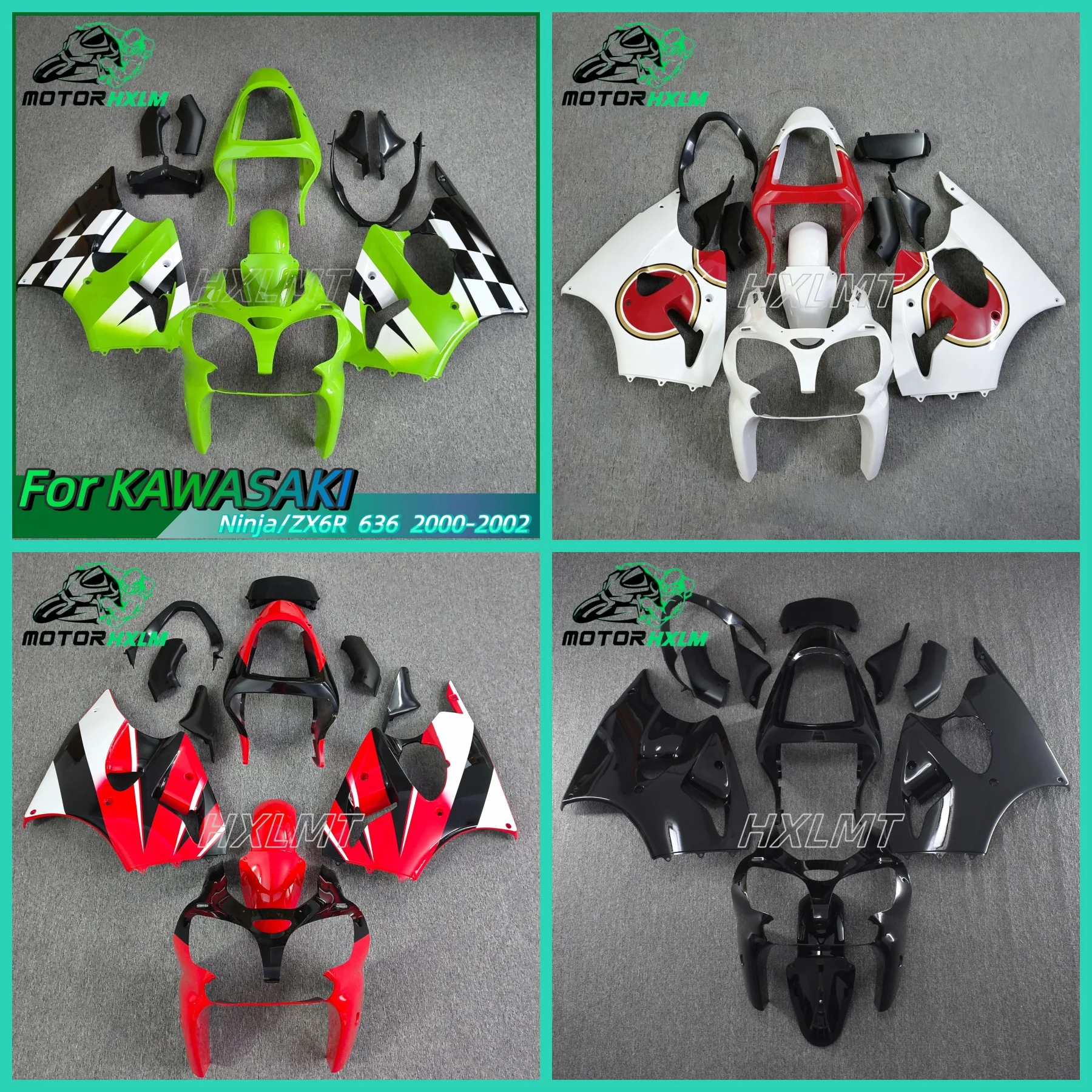 Fairing Kit For Kawasaki Ninja ZX6R 636 2000 2001 2002 ABS Injection Full Body Fairing Cover Set Motorcycle Accessories