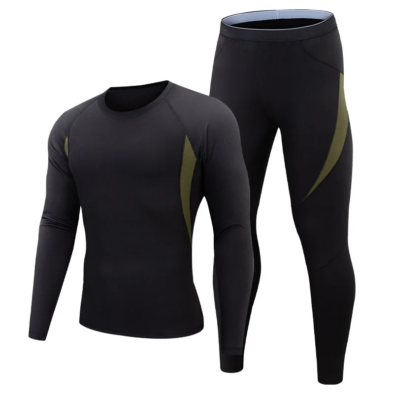 Tactical Tom Winter Outdoor Tactical Underwear Set Black Fleece Warm Underwear Men's Sweat Absorbing Sweating Fast Drying Breath