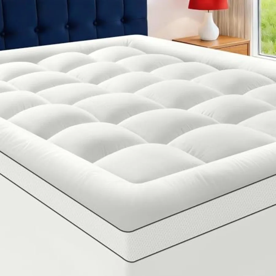 

Size Mattress Topper for Back Pain, Soft Extra Thick Pillow Top Mattress Pad Cover with 1000GSM Down Alternative Filler, Coolin