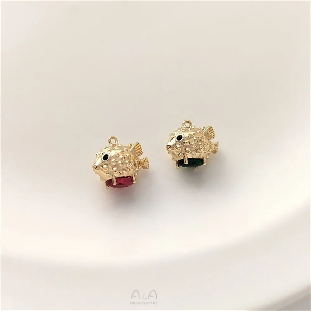 14k ouro incrustado zircônio animal pingente artesanal diy brincos pulseira colar charmesv pingente materiais artesanais k507