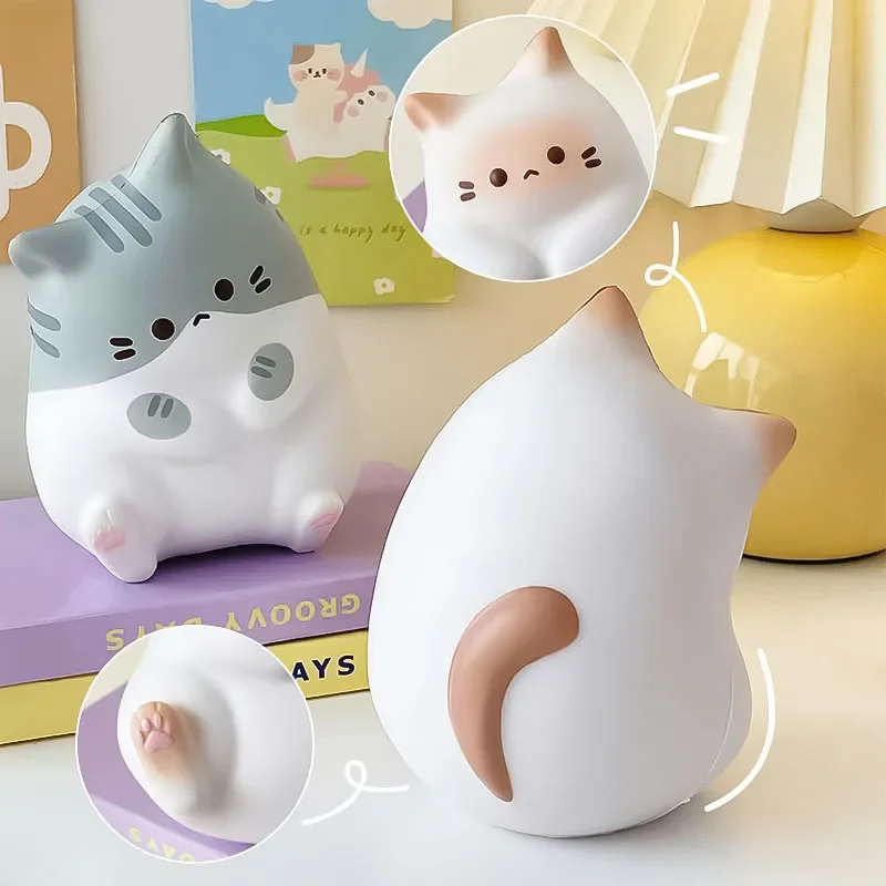 子供の強さの猫のおもちゃ、puピンチ音楽、低速リバウンド、減圧アーティファクト、漫画かわいい治療、ラッキーな猫の装飾品、ギフト