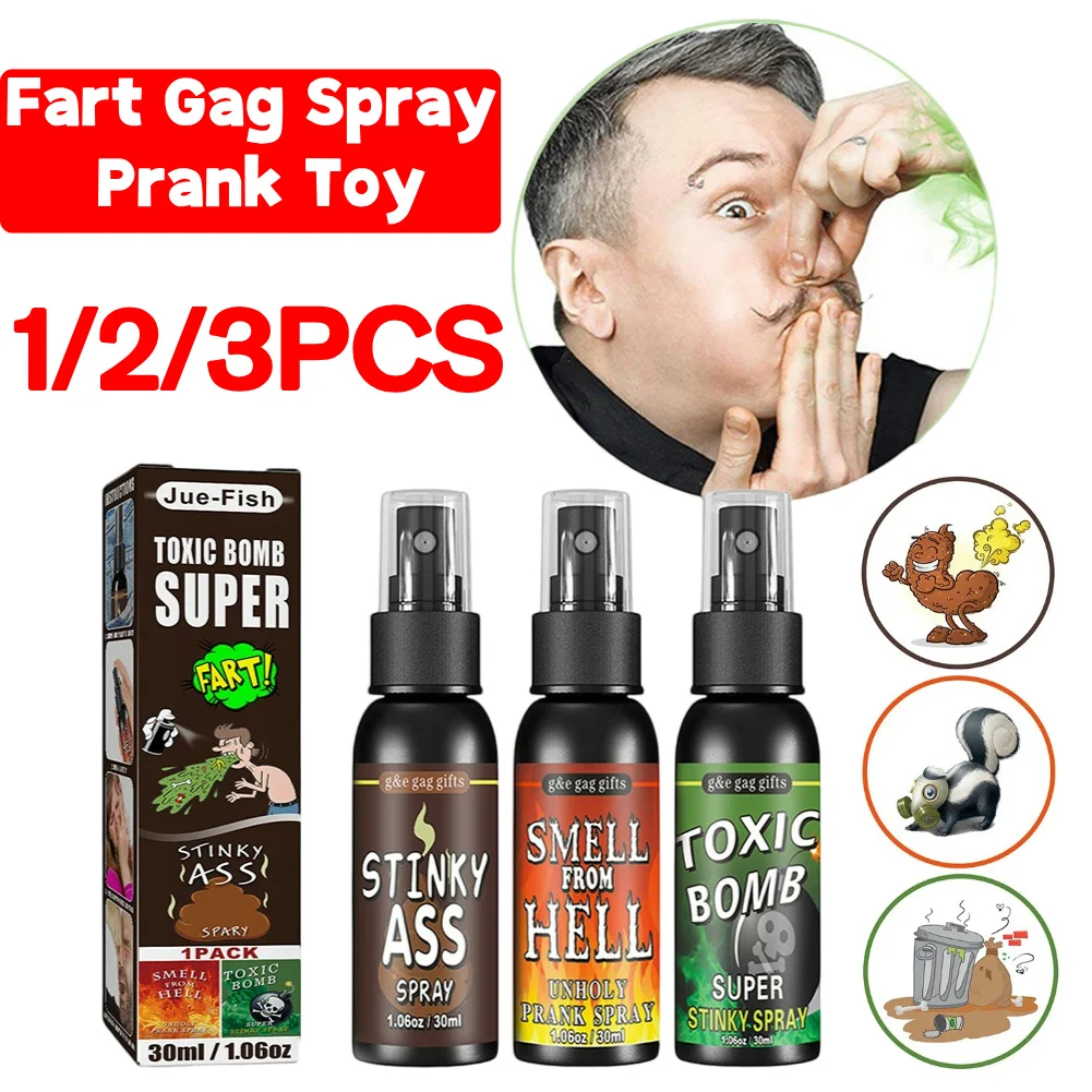 30ml Fart Gag Spray Prank Joke Plastic Terrible Smell Spray Party Supplies Spoof Odor Spray for Adults Kids Halloween Funny Toys