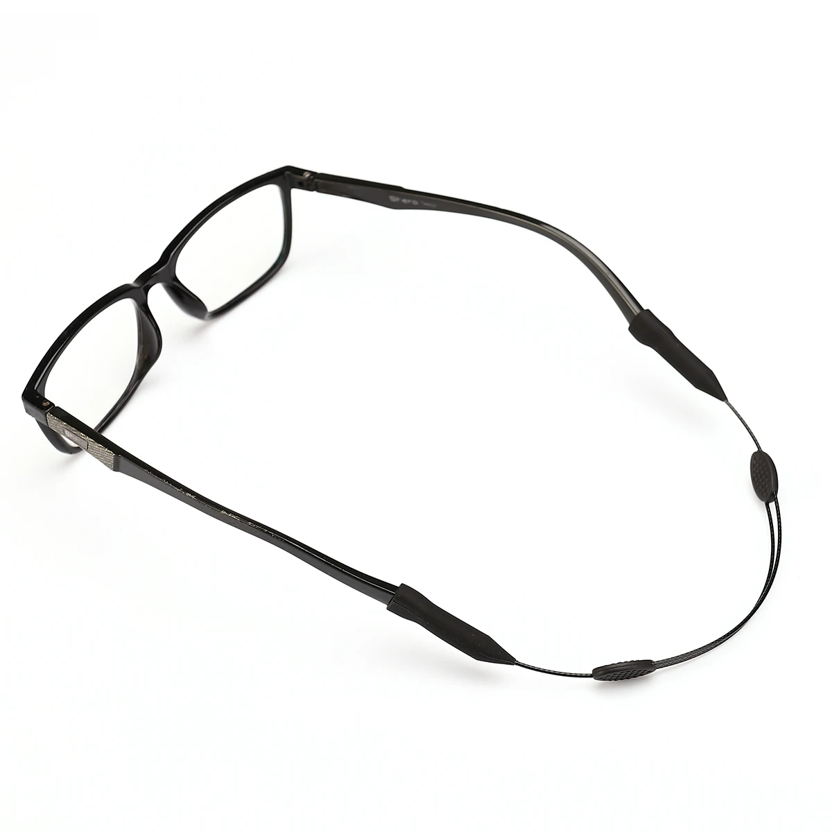 

Universal Fit Black Silicone Adjustable Glasses Strap Eyeglass Chain Eyewear Holder for Rafting Basketball Hiking