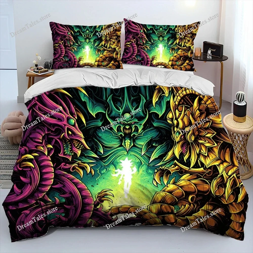 Home Textile Cartoons Yu-Gi-Oh MONSTER CARD Cover Duvet Cover Pillow Case Boy Girl Polyester Bedding Set King Queen Twin Size - view 2