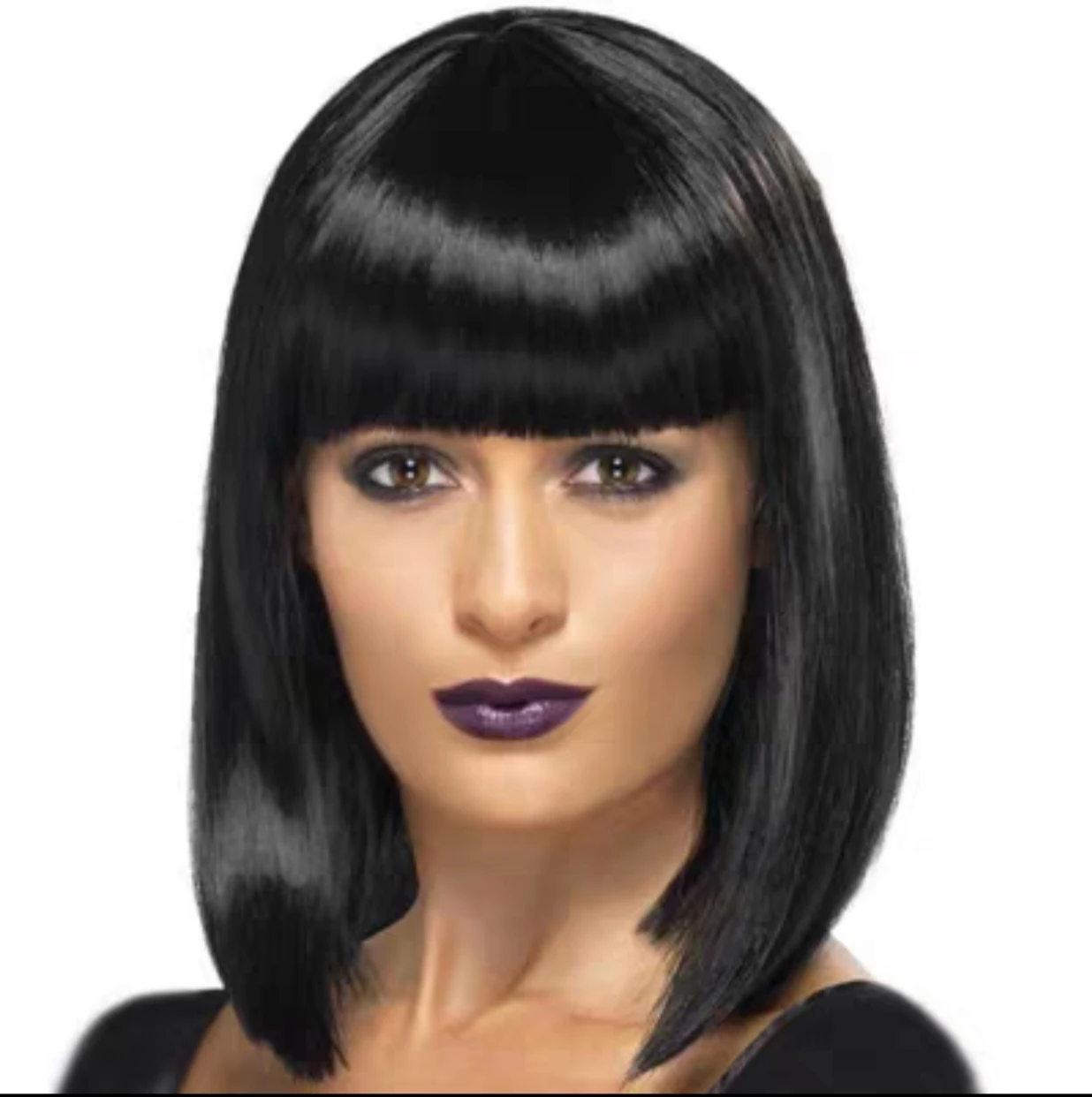 

l выглядящий парик с длинными волосами, трансграничная или челка для волос, ворсистый боб, женский парик, замена реалистичных волос