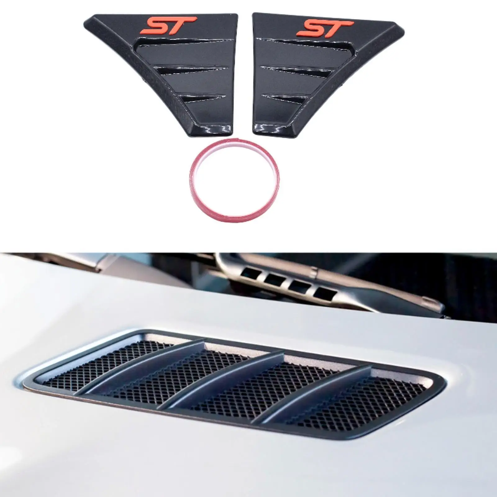 Side Air Wing Covers Black for Focus RS MK2 Fine Craftsmanship Sturdy